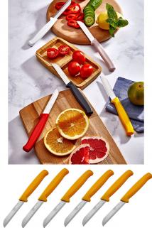Biterse 6 Adet Renkli Saplı Sebze Ve Meyve Kesme Bıçağı
