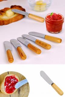 Biterse 6’lı Ahşap Saplı Kahvaltılık Tereyağı Reçel Bıçağı, Kahvaltılık Bıçak Seti