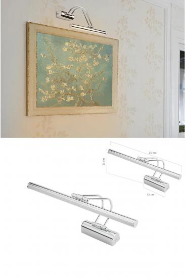 Banyo Aplik Duvar Ayna Resim Tablo Duvar Dekoratif Krom Aplik Aydınlatma Gün Işığı Sarı 50 cm