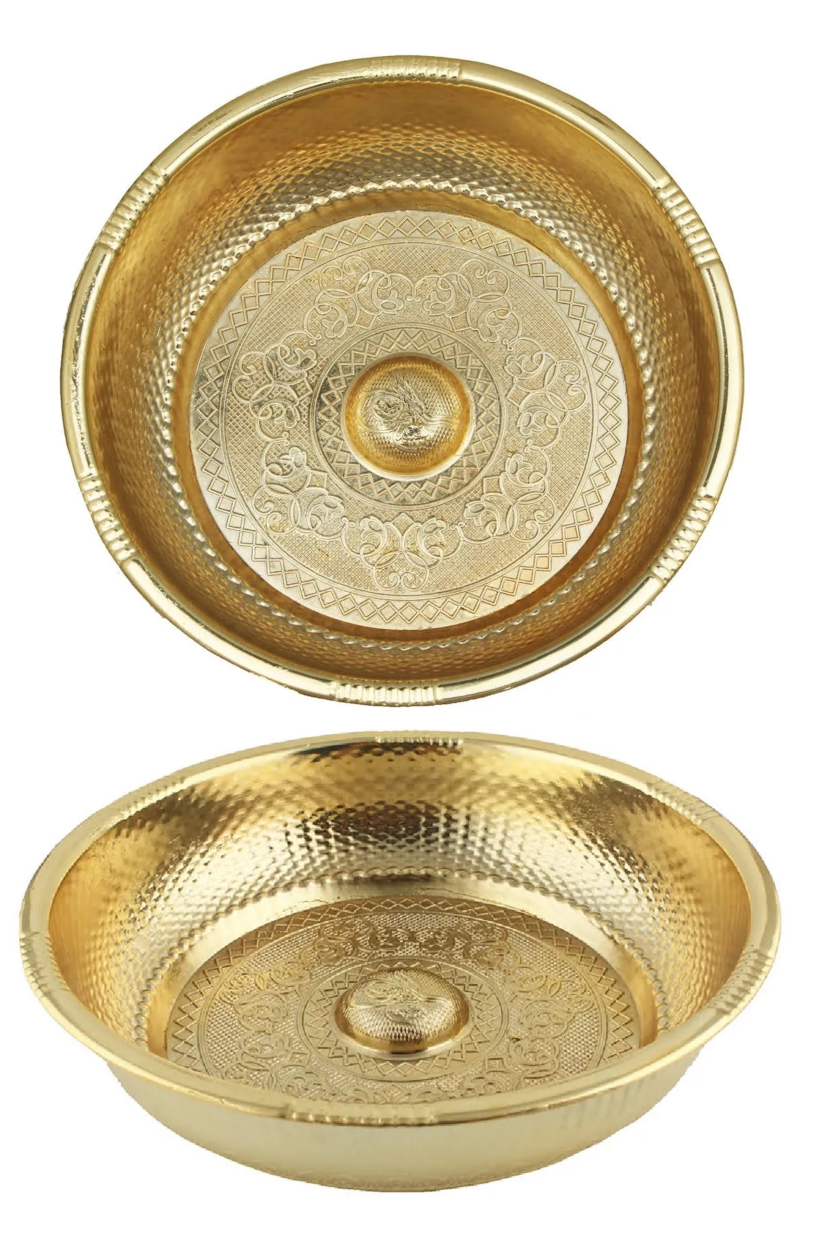 Osmanlı%20Motifli%20Ağır%20İşlemeli%20Döküm%20Metal%20Hamam%20Tası%2020%20Cm%20Gold%20Renk