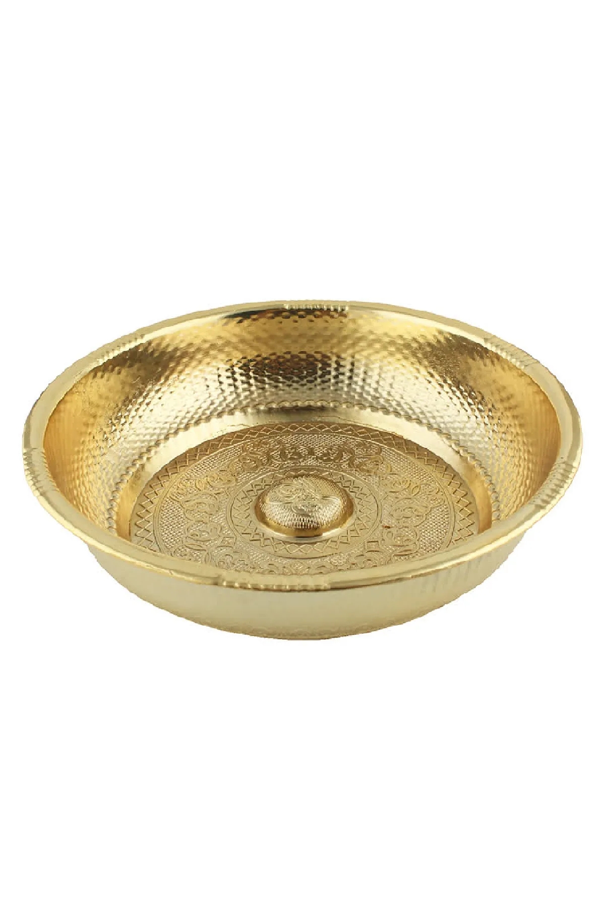 Osmanlı%20Motifli%20Ağır%20İşlemeli%20Döküm%20Metal%20Hamam%20Tası%2020%20Cm%20Gold%20Renk