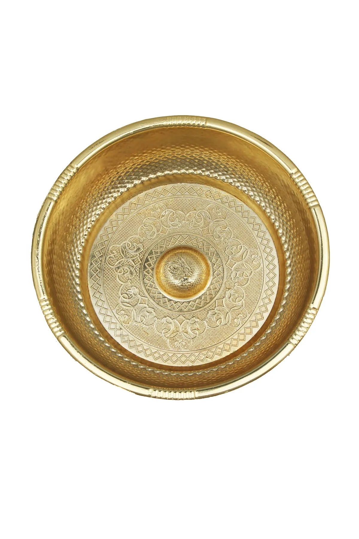 Osmanlı%20Motifli%20Ağır%20İşlemeli%20Döküm%20Metal%20Hamam%20Tası%2020%20Cm%20Gold%20Renk